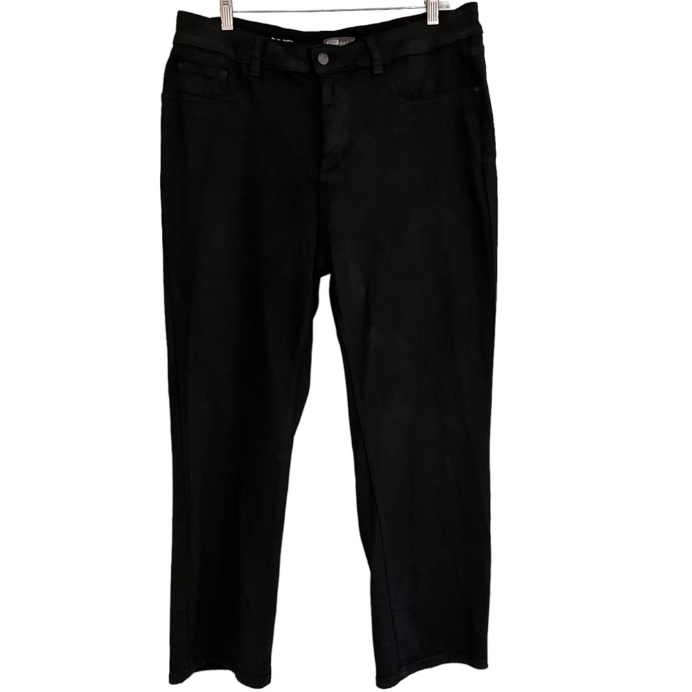 DL 1961 Black Mara Straight Instasculpt Coated Jeans 18W